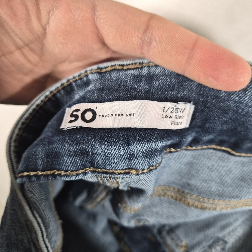 Y2k Low Rose 2000s Super Flare Jeans Size 1/25W Acid Wash - Picture 12 of 13